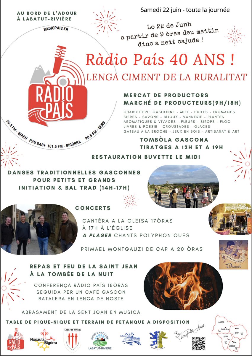 Radio Pais ! 40 ANS ! Tot aquo que's hestejerà a Labatut ! (65700)

Venguetz nombros ! E partadjatz l’info ! Anem 🥰😍