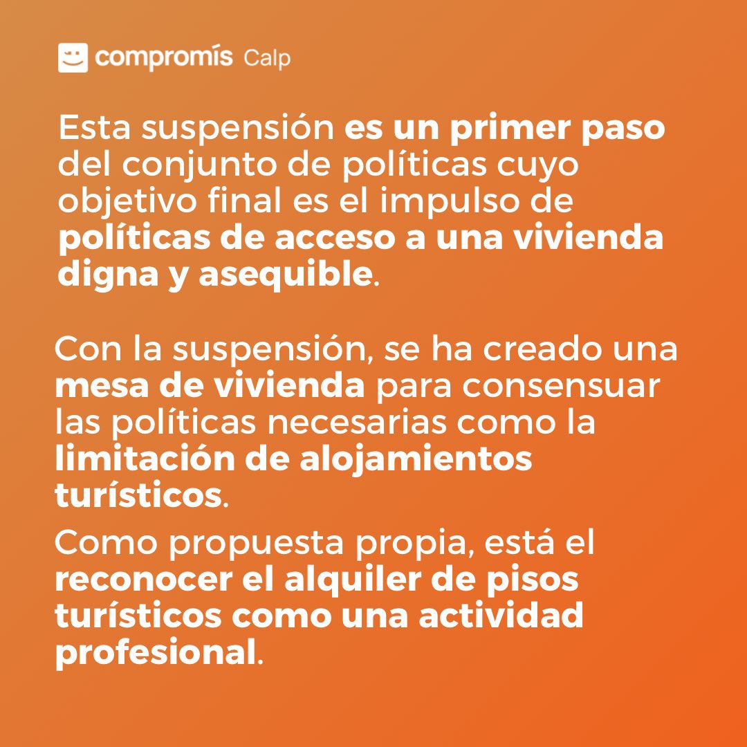 CompromisCalp's tweet photo. ——
Somos pioneros en la suspensión de licencias para la conversión de bajos comerciales en viviendas. Ahora, creamos una comisión técnico-política para abordar las medidas necesarias para el impulso del acceso a una vivienda digna y asequible.

#GovernemPerATransformar 🧡 https://t.co/PFtmIhFQri