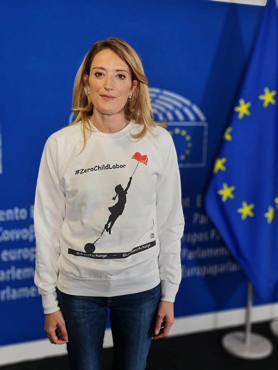 Cartoons4Change's tweet photo. On #WorldDayAgainstChildLabor we express our gratitude to @EP_President @RobertaMetsola for defending the right of all girls & all boys to education and demanding all governments and corporations #ZeroChildLabor. cc @paolatamma @mariatad @CatalinaG_EU @ManfredWeber @MatinaStevis https://t.co/tkn72eUN7L