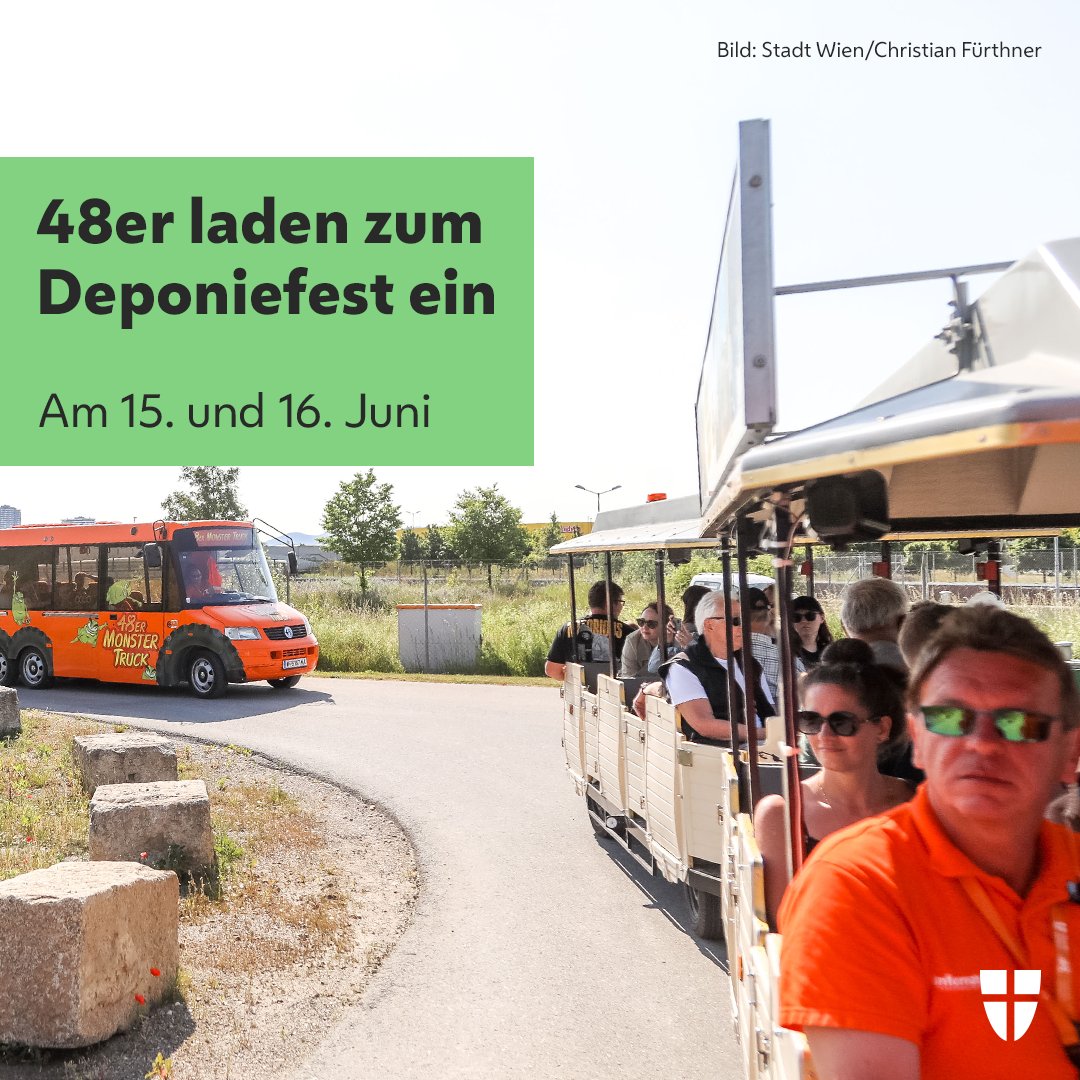 Kommt zum <a href="/Die48er/">Die 48er</a>-Gipfeltreffen bei der Deponie Rautenweg ein. 👷‍♀️ Es erwartet euch ein abwechslungsreiches Programm für die ganze Familie: Bummelzug fahren, beim 48er-Tandler-Outlet shoppen oder Live-Musik genießen. 📆 Tragt euch das Fest gleich ein: wien.gv.at/umwelt/ma48/be…
