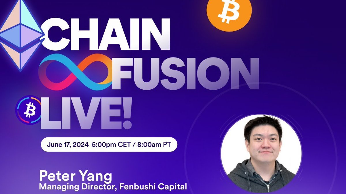 dfinity's tweet photo. If you're seeking insights on asset management firms, investment theses in the crypto space, or something bing worthy, then look no further! 👀

Next week's Chain Fusion Live features @PYneer of @fenbushi - Asia's blockchain-focused asset management firm

 https://t.co/BJ9rx9U8nN https://t.co/4id5P3aZTJ