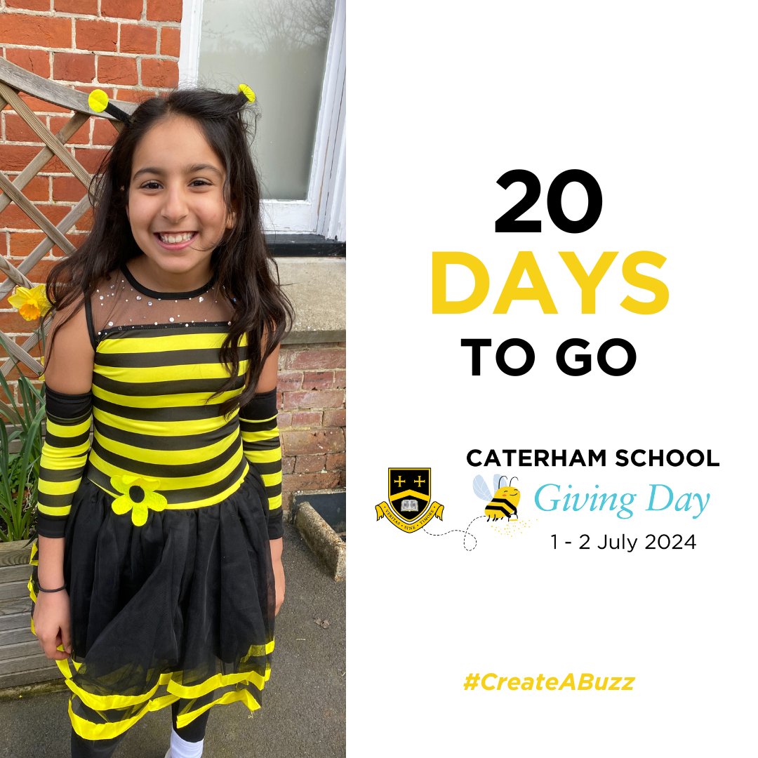 Caterham_School's tweet photo. Only 20 days to go until the Caterham School Giving Day! This is a special day when the whole Caterham community will come together to celebrate what an inspiring place Caterham School is.
So get ready to #CreateABuzz this Giving Day!
https://t.co/cFeKWktr5U https://t.co/RiIr3seQ5y