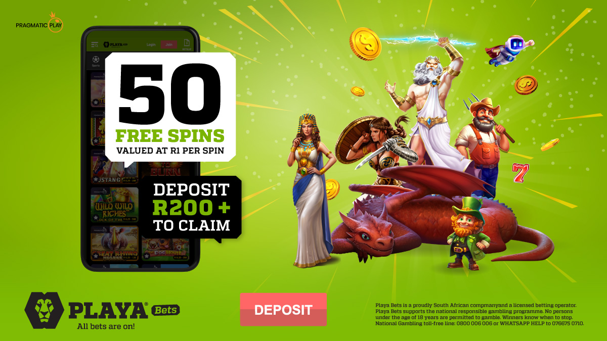 Playabets's tweet photo. It's Wednesday and you know what that means Playas! 🙌🏻

Deposit R200 and get 50 FREE spins valued at R1 per spin! 🎰💰

Don't miss out on this amazing offer! 

Play Now: https://t.co/uNzBCx6mvY

Ts &amp; Cs apply.

#PlayaPromos https://t.co/Vxv73xAuEh