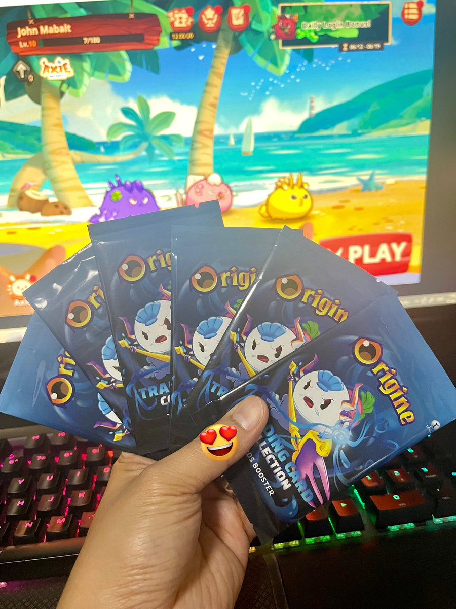 johnmabait's tweet photo. Received my Axie cards collection ❤️
Origine cards booster 🚀 
cards reveal soon 

@AxieInfinity @axiephofficial $RON $AXS $SLP thanks @GuillotineNFT https://t.co/byZc2JgNX2