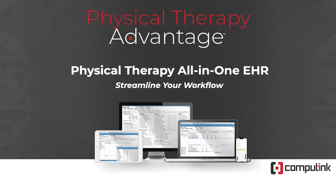 CompulinkEHR's tweet photo. Unlock the power of the only comprehensive EHR and practice management solution tailored specifically for the rehab industry. Don't miss out on the opportunity to request a demo of our Physical Therapy Advantage today! Elevate your practice to new heights: https://t.co/aovNQBpMud https://t.co/FH7IlbzEby
