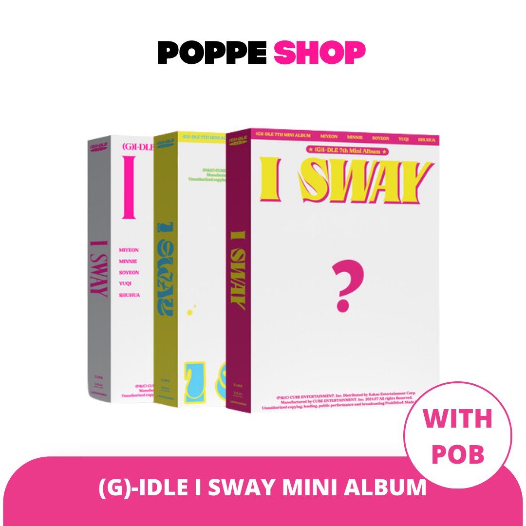 poppeshop's tweet photo. PH GO | PRE ORDER

(G)I-DLE GIDLE I SWAY 7TH MINI ALBUM

𝗣𝗵𝗼𝘁𝗼𝗯𝗼𝗼𝗸 𝘄/ 𝗣𝗼𝗯 (𝗦𝗼𝘂𝗻𝗱𝘄𝗮𝘃𝗲, 𝗔𝗽𝗽𝗹𝗲𝗺𝘂𝘀𝗶𝗰)
PHP 820

𝐏𝐎𝐁 𝐎𝐍𝐋𝐘 (𝐜𝐚𝐧 𝐫𝐞𝐪𝐮𝐞𝐬𝐭 𝐦𝐞𝐦𝐛𝐞𝐫)
PHP 450

Website deadline of payment:
https://t.co/NrkccPUwqS
JUNE 30, 2024

Php 300 - downpayment to secure your order

🏬Store pick up available:
- Parañaque
- Quezon City

🛍️SHOPEE COD:
https://t.co/j69qrEla46