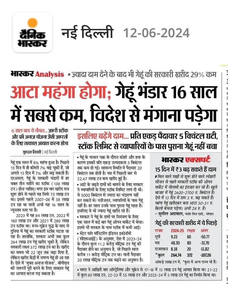 Murti_Nain's tweet image. बधाई हो,
#Modi30 में अब आप मंहगा आटा खरीद कर अब आप राष्ट्र निर्माण में ज्यादा योगदान दे सकते हैं।
#INDIA_सरकार_है_तैयार