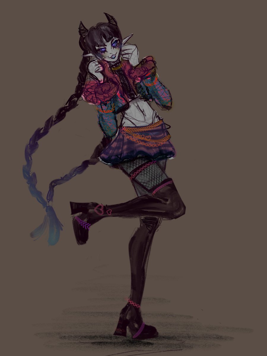 Jowisz_'s tweet photo. Haven't posted anything new for a while bc I had exams and it was overwhelming. But I do have time now!! So have a very rough clothes design for my Aradia. I think she's lowkey Kuromi-coded #artshare #artmoots #artph https://t.co/lt0CpCnmFx