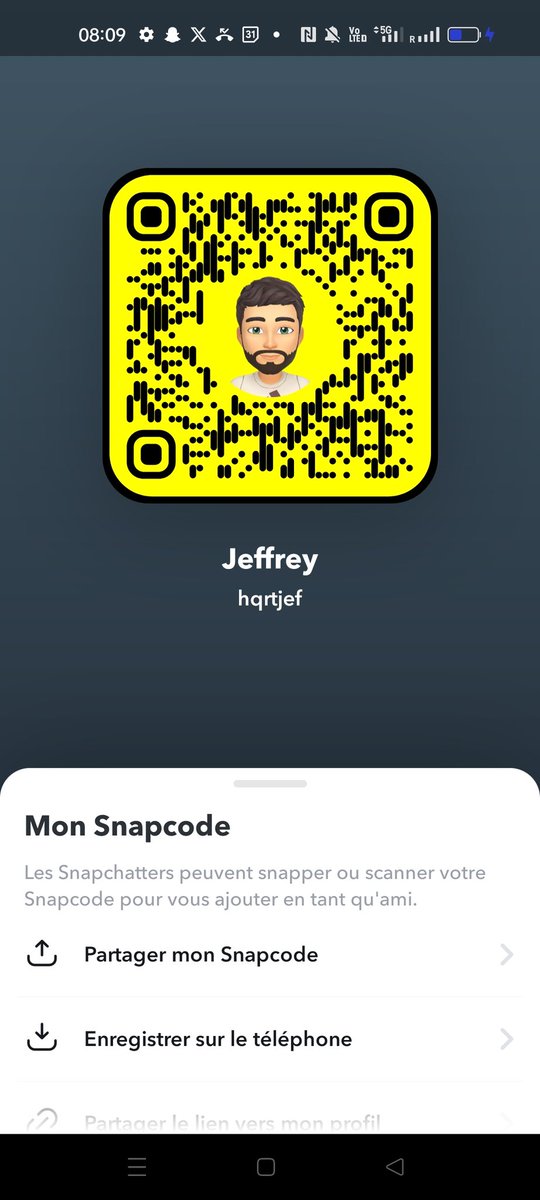 Mon nouveau Snap suite à suppression de compte...