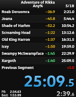 First night of streaming speedrun attempts of Adventure of Rikka was a success!  Developed some new strats and routing, and even discovered a really useful glitch 😈 There's still plenty of time to save though, so I'm already looking forward to future attempts!