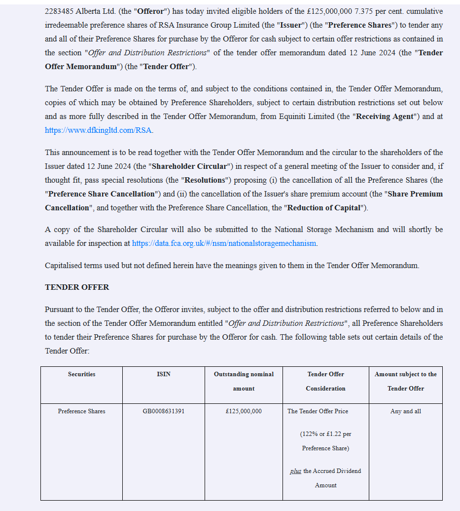 entrustTMF's tweet photo. Tender offer for #RSAB, any and all at 122p plus accrued dividend
https://t.co/PhvDOfeRG5 https://t.co/Zfpn6EiLkd