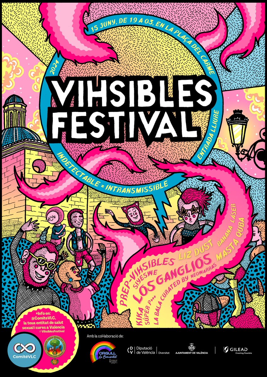 calcsicova's tweet photo. 🗓 #AgendaCALCSICOVA
❤️🌈Este dissabte arriba la 7ª edició del #VihsiblesFestival a València per a promoure les cures de la salut sexual i visibilitzar que #INDETECTABLE = #INTRANSMISSIBLE.
📍De 19 a 03h. en la Plaça del Carme.
📲https://t.co/mSqexYC6iM https://t.co/0dDQtOXeuN