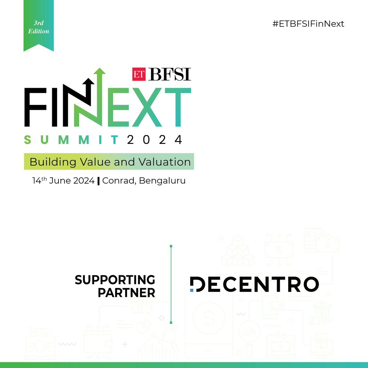 ETBFSI's tweet photo. Thrilled to welcome @DecentroTech as our Supporting Partner for the ETBFSI Finnext Summit in Bengaluru! Stay tuned to ETBFSI for an amazing event.
Know more- https://t.co/yAAJarmflt
#ETBFSI #ETBFSIFINNEXT #FINNEXT #Fintech #DigitalLending #InsuranceTech #NeoBanks #PayTech https://t.co/PlMJRudPSP