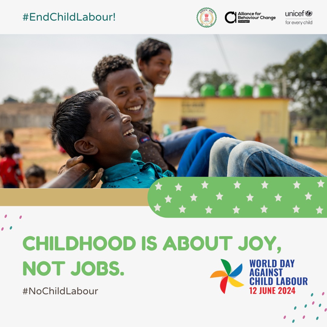 🙂🥳 Childhood is a time for joy, discovery, and learning, not for earning.

Let’s stand together against child labour and ensure our children have the freedom to learn and grow!

#EndChildLabour #WorldDayAgainstChildLabour