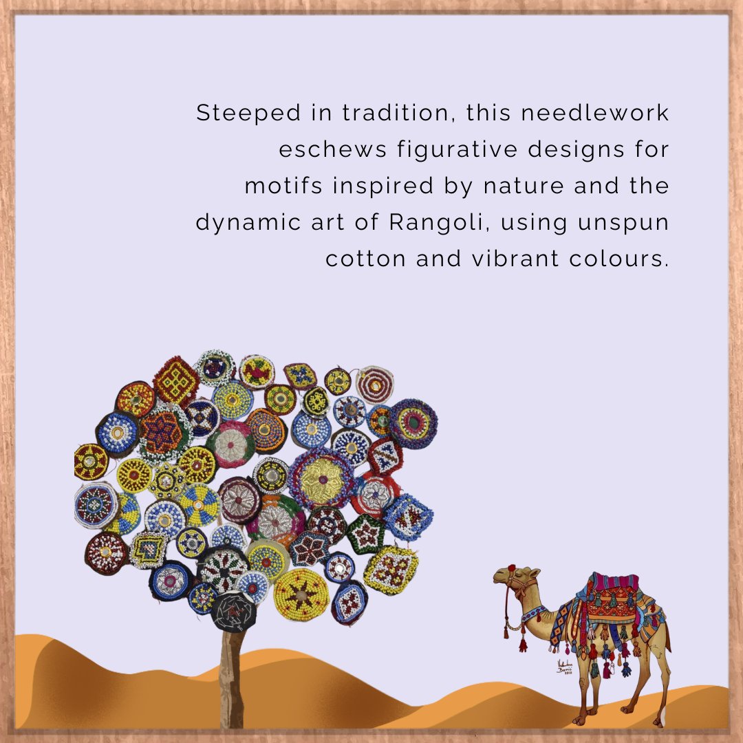 Hopebowkids's tweet photo. Banjara needlework stitches tales of nature's whispers and Rangoli rhythms, weaving unspun cotton with hues of heritage.

#BanjaraArtistry #NatureInStitch #WednesdayWeaves https://t.co/q1ywl8lSis