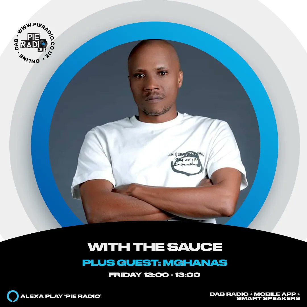 Dropping a guest mix this coming Friday 🎶 

Name of show - With The Sauce 

Station- @pieradiouk 

Hosts - @djmalibu_sa <a href="/nanamwene/">Nakayuni</a>

PLEASE NOTE NB* due to the time difference this mix will air at 13:00-14:00 🇿🇦 time this Friday 

Streaming link Radio-uk.co.uk