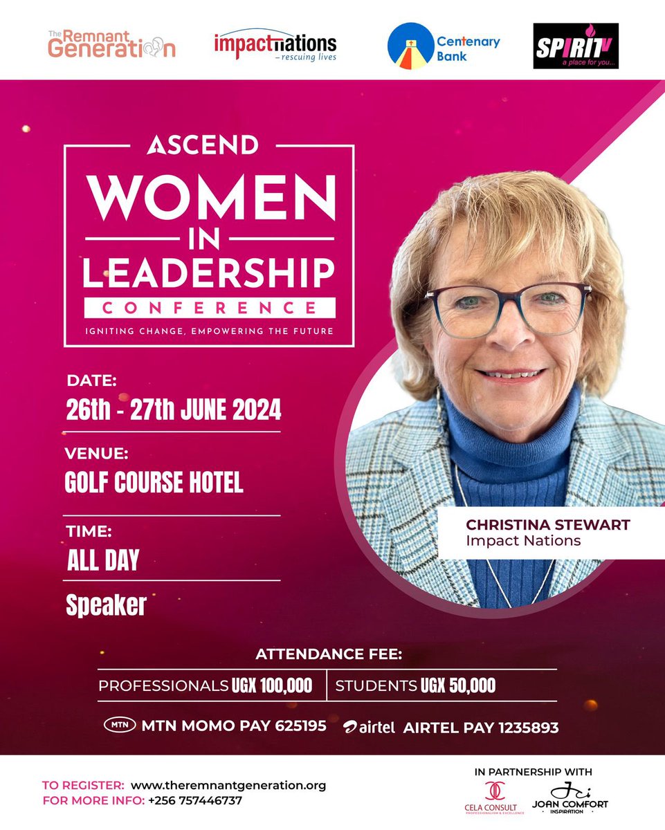 QueenAkidi's tweet photo. This year’s.@remnantgnration with @impactnations #AscendWomenInLeadershipConference Themed; #Ignitingchangeempoweringthefuture promises innovative insight &amp; powerful discussions from renowned speakers like @SueNsibirwa sharing their transformative leadership journeys

I’m excited https://t.co/FLtP6TWbCs