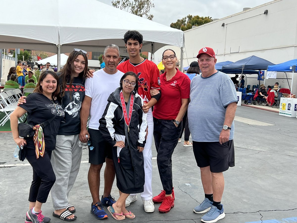 DoctoraLopez's tweet photo. Isabella Dominguez takes 3 Golds &amp; Silver this weekend at  @SOSoCal Special Olympics @CSULB in swimming, FS-25M, FS-50M, BF-25M, Relay-100M. Great support from her family &amp; coaches. It really takes a village and Bella’s commitment to train is an inspiration.  @ben_dominguez25 https://t.co/ZXXslUyWk4