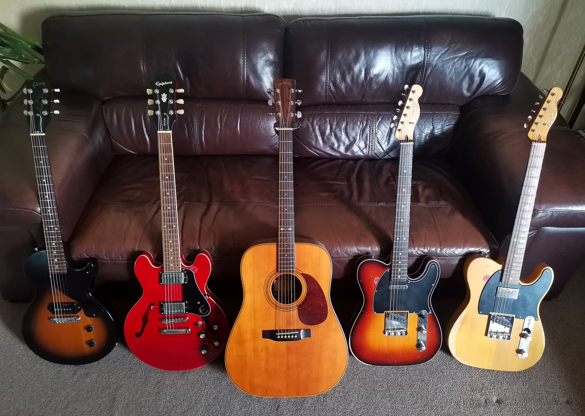 Here's my stable...
'09 Gibson LP Jr
'20 Epi 339
'91 Sigma
Fender Jason Isbell Tele
Squire FSR Vibe