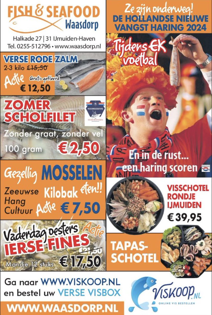 viswaasdorp's tweet photo. Deze week #Aanbiedingen en de #NieuweHaring is onderweg! #Vaderdag aanbieding #Oesters en #EKvoetbal scoren met #Haring in de rust! https://t.co/I4qF2ZMFTQ