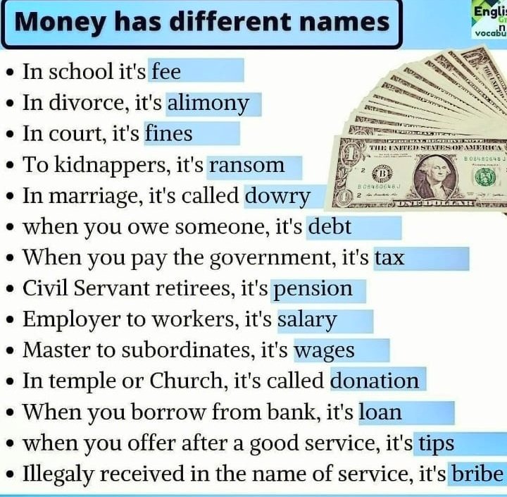Money has different names.