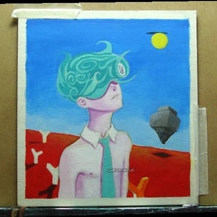 9ChrisBlue's tweet image. "Este mundo artificial me está asfixiando" 👉... y el pequeño estudio en acrílicos que realice de esta obra,  que finalizó siendo un óleo, una de mis técnicas favoritas 

#surreal #lowbrowart #creative #inspiration #aestheticart