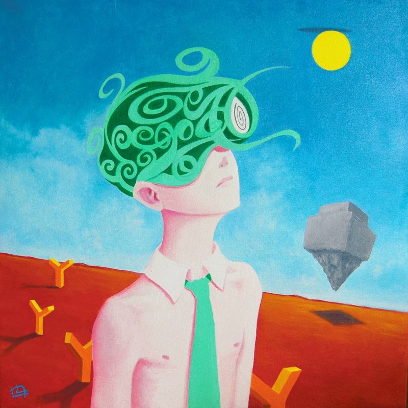 9ChrisBlue's tweet image. "Este mundo artificial me está asfixiando" 👉... y el pequeño estudio en acrílicos que realice de esta obra,  que finalizó siendo un óleo, una de mis técnicas favoritas 

#surreal #lowbrowart #creative #inspiration #aestheticart