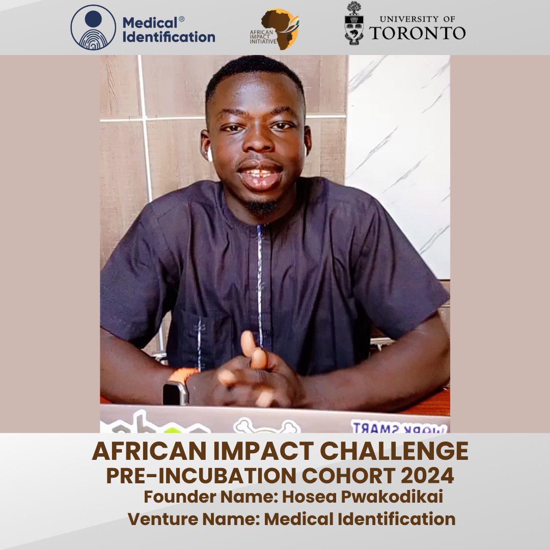 Web3Stonesy's tweet photo. Thrilled to announce that our team, @MIDHealth_ has been selected for the @africanimpactin  African Impact Initiative Pre-Incubation Phase! 🚀

Over the next 6 weeks, we'll engage in intensive training focused on: 
Check thread 👇 https://t.co/6exr5o1DWN