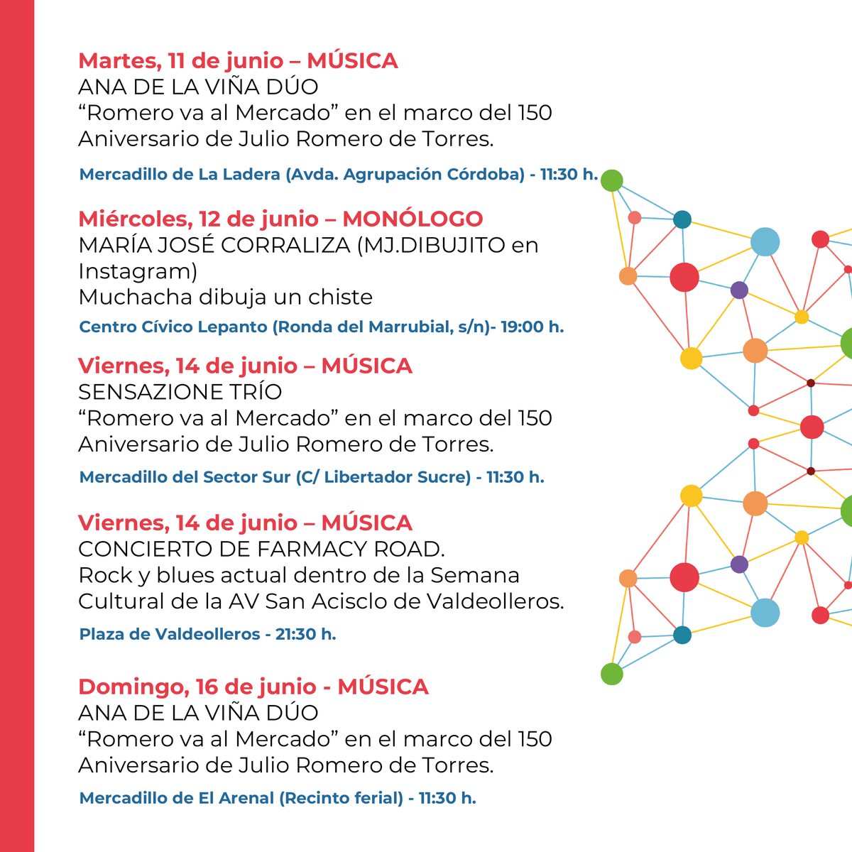 cultura_cordoba's tweet image. ¡CULTURA EN RED CONTINÚA! 🤩
Aquí os dejamos la programación de esta semana, ¡no os lo perdáis!

Toda la información en cultura.cordoba.es

#música #músicaendirecto #CórdobaEsp #Córdoba #CulturadeCórdoba #Cultura #monólogo #monólogos #julioromero #julioromerodetorres