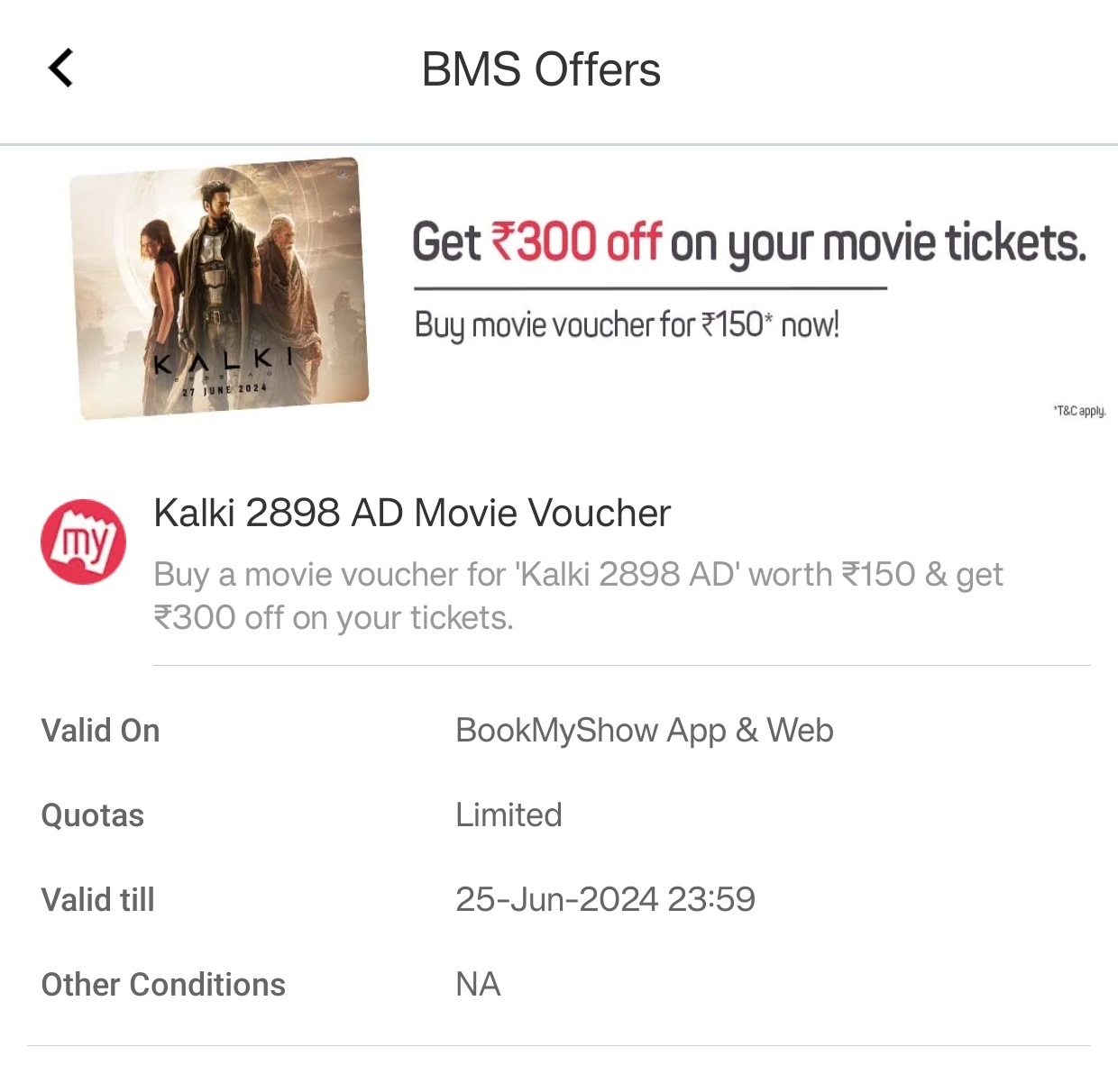 Bookmyshow coupon new user sale