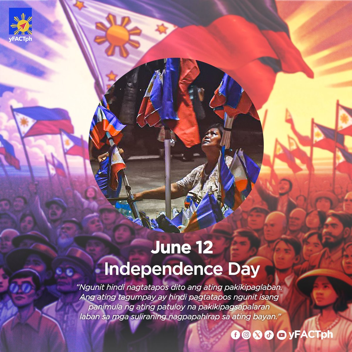 Nawa’y manatiling buhay sa puso ng bawat Pilipino ang tunay na ibig sabihin ng maging malaya, at mag-ambagan tayong lahat, upang hindi na maulit ang madilim na kabanata ng ating kasaysayan. 🇵🇭

#ArawNgKalayaan #IndependenceDay2024