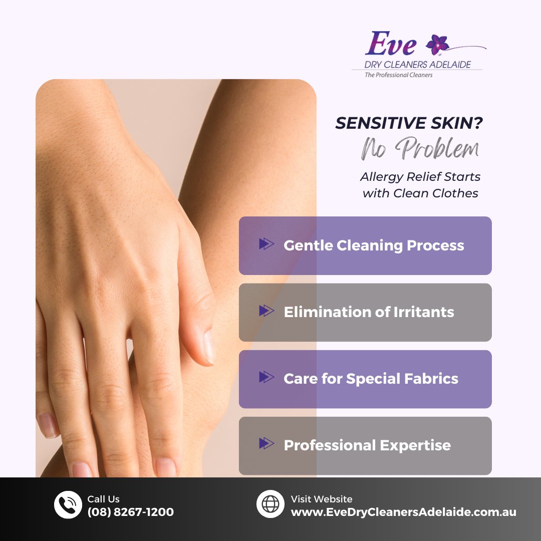 CleanersEve's tweet image. Our dry cleaning service ensures your fabrics are not just clean, but allergen-free, offering peace of mind for sensitive skin and a breath of fresh air in every wear.

Call Now 📞 (08) 8267 1200

#SensitiveSkinSolutions #AllergyFree #CleanAndHealthy #EveDryCleaners #Adelaide