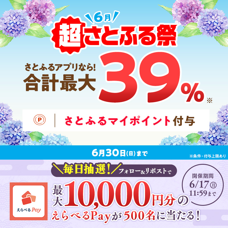 satofull_promo's tweet photo. ／
本日も開催中！
#超さとふる祭 開催記念キャンペーン🎉
✨毎日参加可能✨
＼

フォロー＆リポストで
最大1万円分のえらべるPayが
合計500名様にその場で当たる🎁

▼参加方法
①フォロー
②リポスト
③結果はこちら👇
https://t.co/AyNufpeFdL
6/17(月)11:59まで

#さとふる #ふるさと納税
