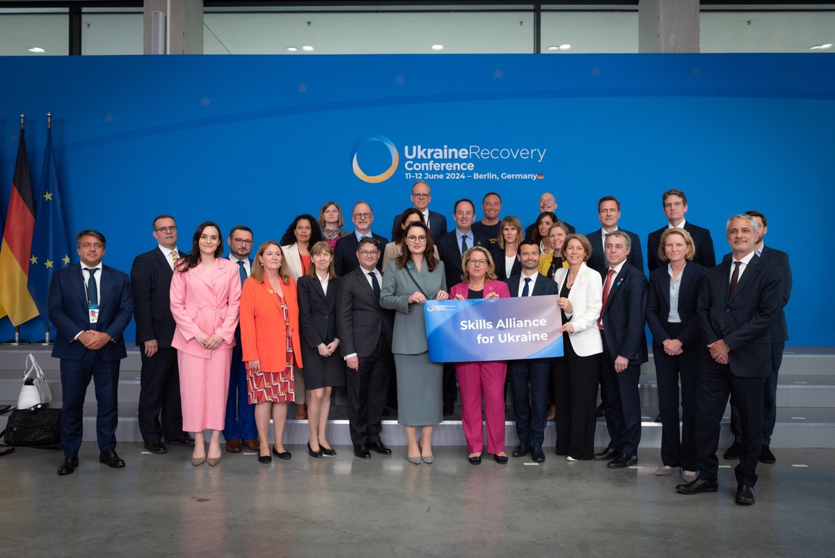 jeanvanwetter's tweet photo. Getting concrete at the Ukraine Recovery Conference in #Berlin where we signed yesterday our first MoU with the Ministry of Education and Science, finalized our agreement with the Ministry of Health and joined the Skills Alliance for Ukraine #enablingchange #URC2024 https://t.co/6mTwjfkorU