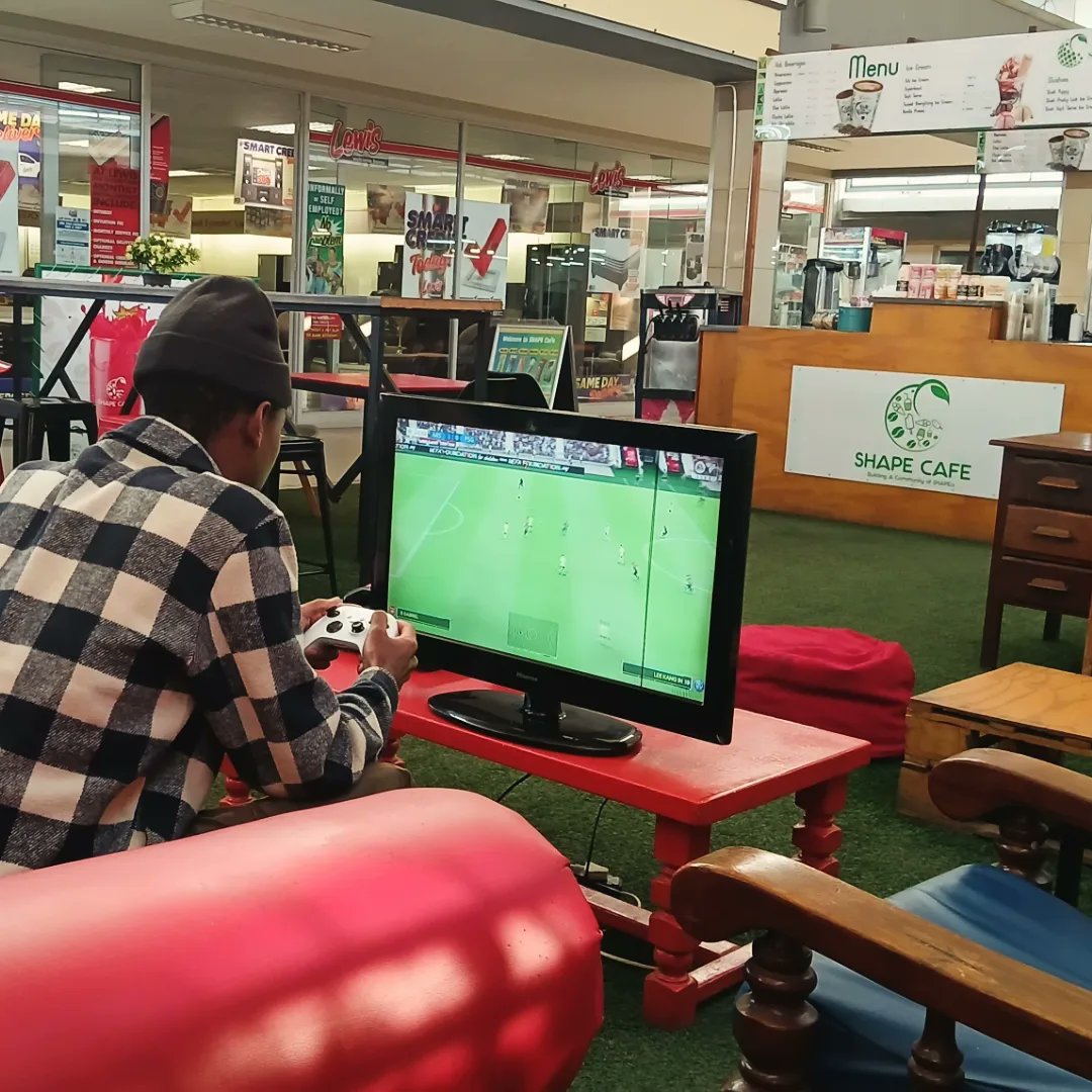 shape_cafe's tweet photo. Hey everyone, exciting news! Did you know that you can play our Playstation Game🎮 when you spend R50 or more, OR pay R20 per game at Thabong Mall? Swing by today and spread the word to your fellow GAMERS. Let's have some fun together! 💚 https://t.co/kDyQn1IT4Q