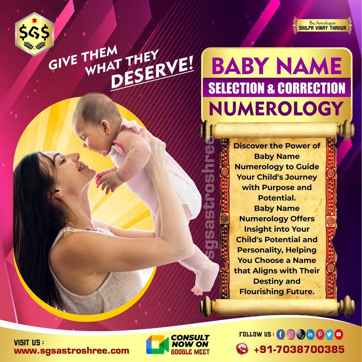 sgsastroshree's tweet photo. Choose a name that resonates with destiny. Discover the perfect baby name through numerology.
🔮 https://t.co/kK5pxEFklg
☎️ 9665086776 / 7038700385
#NumerologyMagic #babynames #babynamesuggestions #babynameideas #sgsastroshree #Namecorrection #BabyNameNumerology #INDvsUSA https://t.co/LyGbFAI9dQ