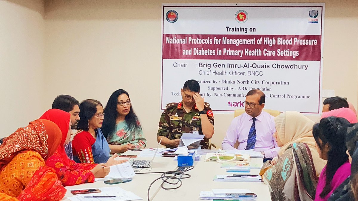 arkfoundation1's tweet image. Inter-ministerial coordination in NCD control - A CRUCIAL STEP to combat #NCDs in urban areas!
The #DNCC organized a 3-day training on National Protocols for Hypertension and Diabetes Management.
ARK is honored to support the capacity strengthening of #MoLGRD health professionals