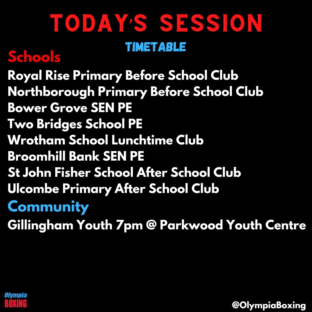 Today's Sessions🥊
#doorstepsport #communitysport #boxinginschools #olympiaboxing