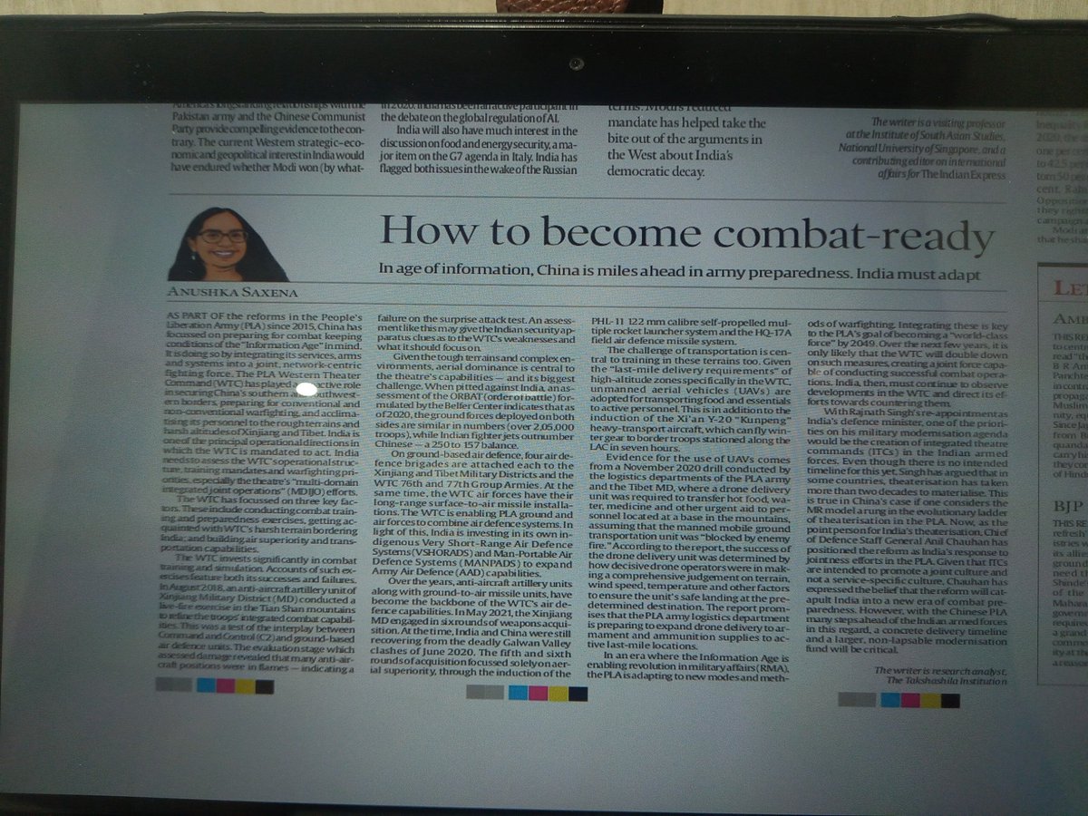 ujjawalk_'s tweet photo. @SaxenaAnushka_ @IndianExpress Got to know about takshashila institution. Seems that you guys are really doing great work there. Wanted to know more about the institution. With regard to your writing 'how to become combat ready', you rightly put forward the point of concrete timeline and modernisation fund. https://t.co/DSOao6H4Ay