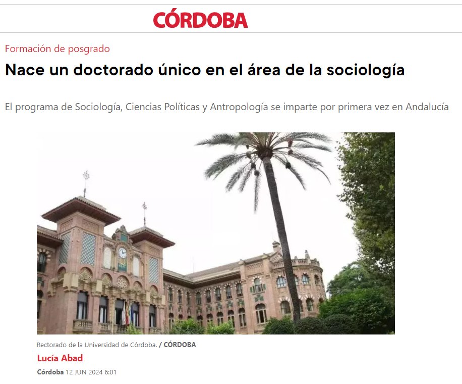 🔊 ¿Te interesan las políticas públicas, los problemas sociales y los nuevos fenómenos culturales? 🤔🧐

¡En la <a href="/Univcordoba/">Universidad Córdoba</a> encontrarás tus respuestas! 

👉Nuevo programa de #Doctorado en #Sociología, #CienciasPolíticas y #Antropología 

▶️diariocordoba.com/universidad/20…