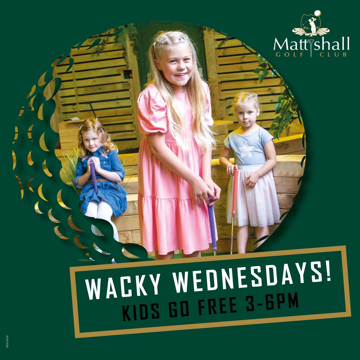IT'S WACKY WEDNESDAY!! 🤪🏌️‍♀️🥳⛳️🤩

Join us for Kids Go Free Indoor Mini Golf 3PM-6PM

Adults pay only if they want to play, with delicious food and drinks available for purchase too.

It's a family-friendly evening of fun that you won't want to miss!