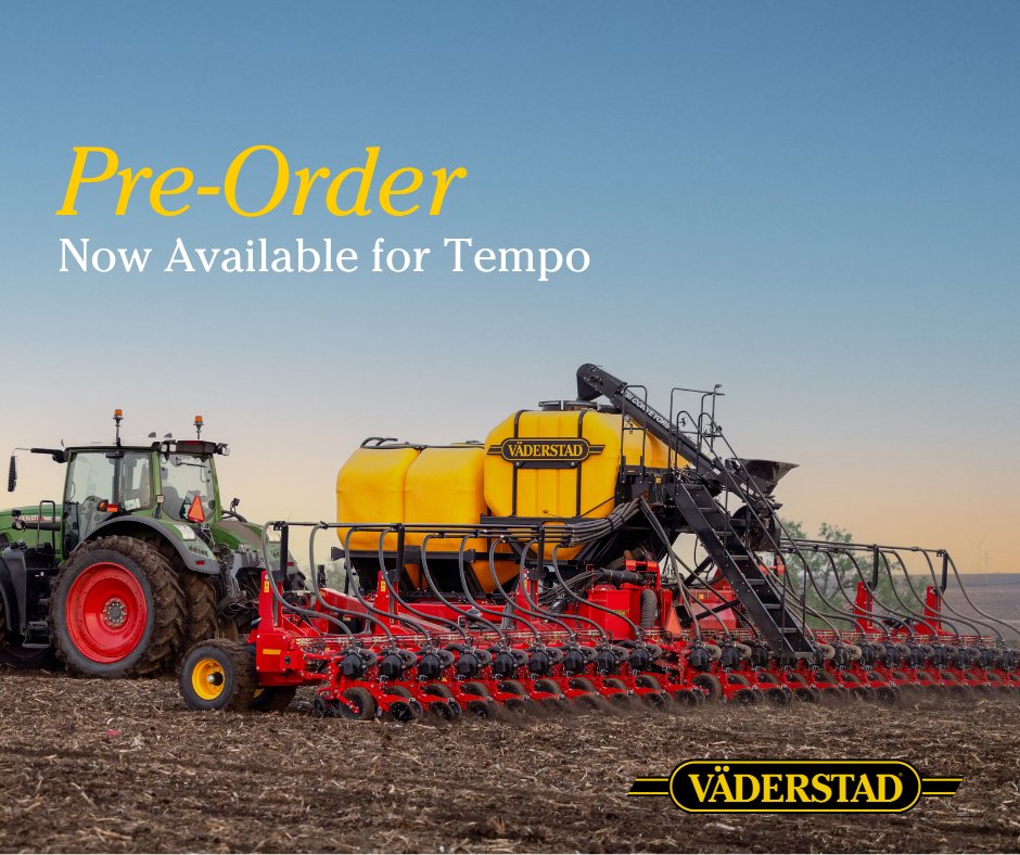 Pre-orders are now available for 2025 Tempo planters.
Find a dealer near you on our website: bit.ly/3Vai0un
#Vaderstad