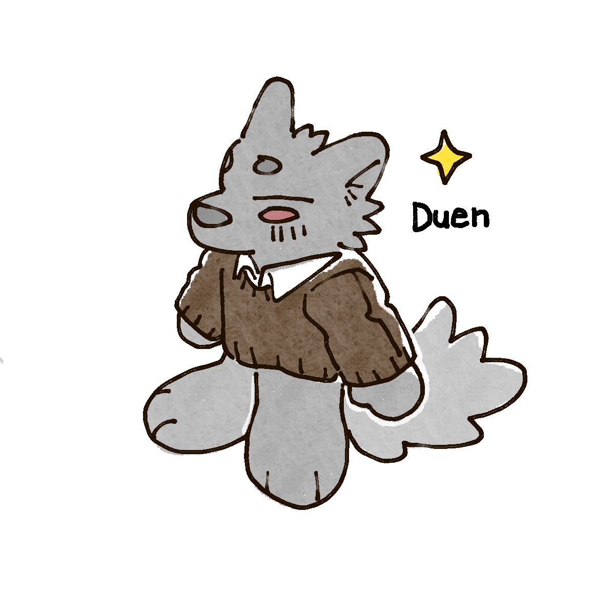 好的那么我是小瓦这是我刚注册的🥺，然后这是哈依和都恩，你可以叫他们小黄狗和小灰狗，他们是一对情侣