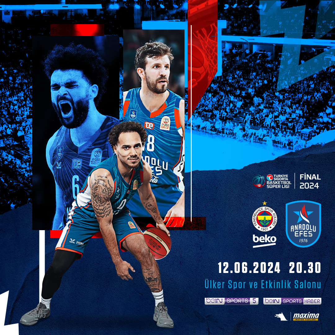 AnadoluEfesSK's tweet photo. 🏀 @basketsuperligi #Playoff Final 4. Maç
🆚 @FBBasketbol
🏟️ Ülker Spor ve Etkinlik Salonu
🕔 20.30
📺 @beINSPORTS_TR 5 &amp; Haber
💪 #MaximaGücünde
👊 #BenimYerimBurası https://t.co/BHpPoDS1vi