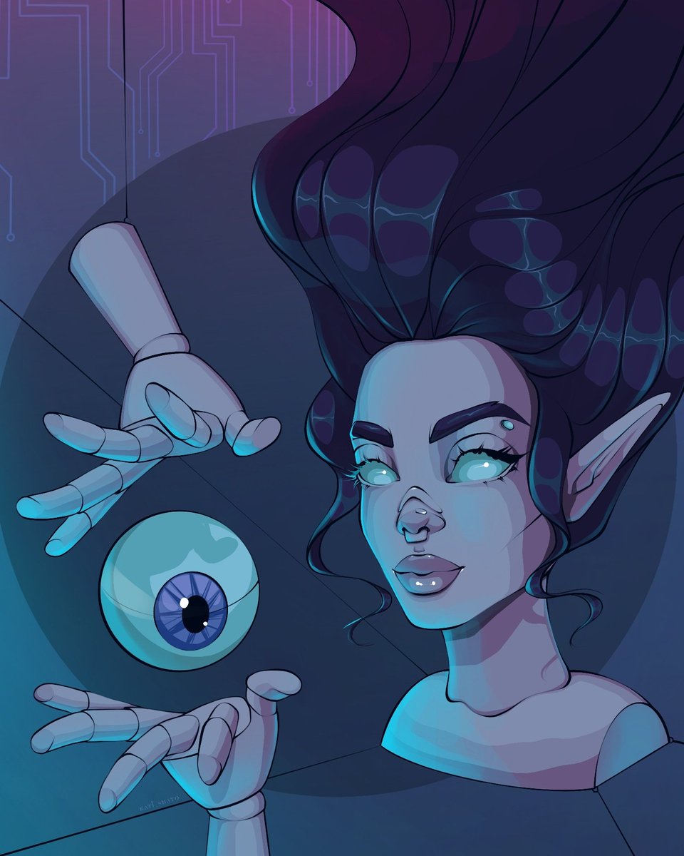 My new art💜

She has no limbs...
She's just a doll, but with the power of thought, she has learned to control everything she sees.  
The thoughts are material🌙

0.1 eth 
Only 1/1 available on <a href="/foundation/">Foundation 🌐</a> 

Link 👇
#kati_shato #kk #KatoKrew