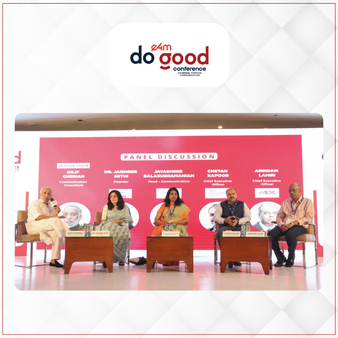 e4mtweets's tweet photo. Tune into an engaging panel on 'Crafting Compelling Narratives for Social Impact' at the #e4mDoGood Conference 2024, with our experts @jaishree_sethi, @Dr_Jayashree_B, @_chetankapoor, @arindaml, @DILIPtheCHERIAN.
Watch live: https://t.co/47X9ER1cbw
#e4mDoGood #SocialImpact #ImpactfulMarketing #CauseMarketing #ImpactfulChange #SocialGood #BrandsMakingADifference #SustainableFuture