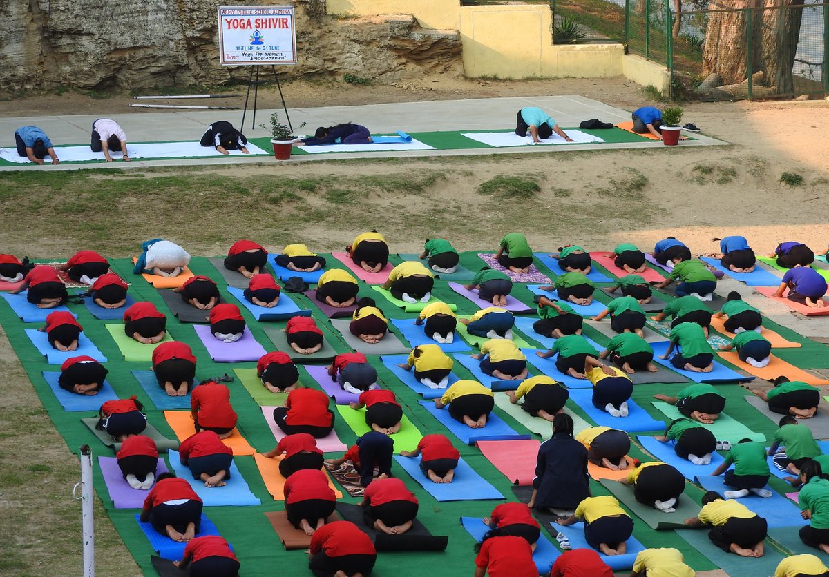 ApsAlmora's tweet photo. “The nature of yoga is to shine the light of awareness into the darkest corners of the body.”
Students of Army Public School Almora doing Yoga to make themselves fit Physically, Spiritually and Mentally... https://t.co/NuEdH4MoWa