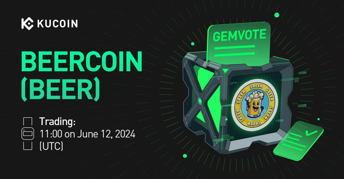 💎BEERCOIN (BEER) wordt gelist op KuCoin!
🤑Storten kan nu
🚀Handel in BEER/USDT: 13:00 uur op 12 juni 2024 (NL/BE)
👉kucoin.com/announcement/e…