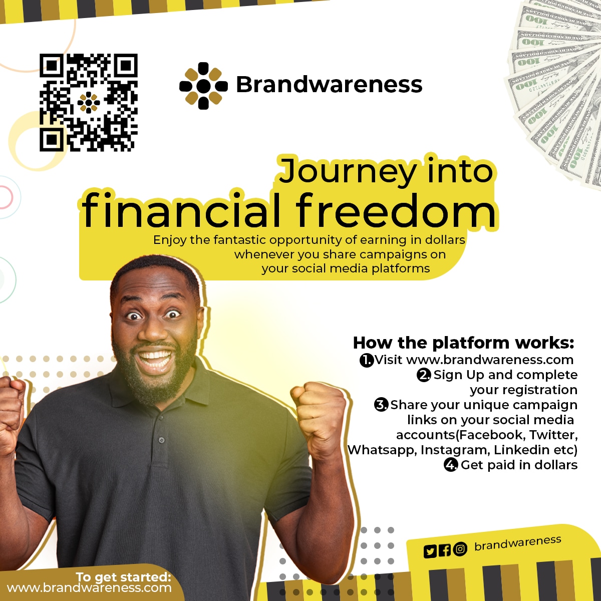 brandwareness's tweet photo. Journey into financial freedom with Brandwareness 💰🤑 
Enjoy the fantastic opportunity of earning whenever you share campaigns on your social media platforms. 🚀 

#brandwareness #rewards #marketing #socialmedia #referandearn https://t.co/RsYoBtDZUJ