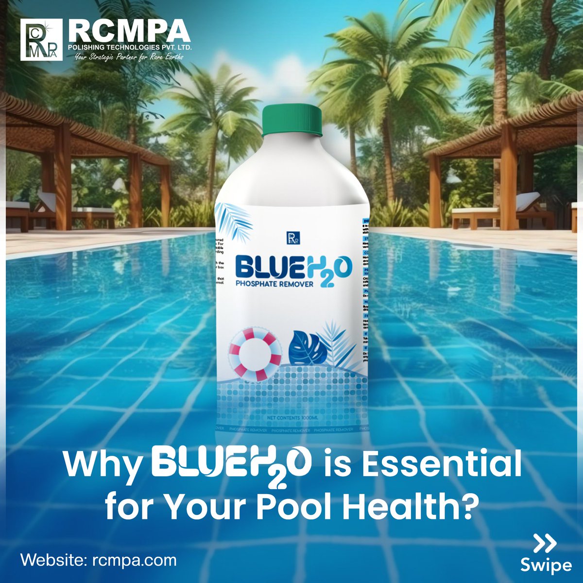 rcmpaglobal's tweet image. Discover the essential benefits of BlueH2O for your pool health! From balancing chlorine levels to protecting respiratory health and preventing skin irritation, BlueH2O is the key to a cleaner, safer swimming experience. Swipe through to learn more!   #PoolHealth #BlueH2O #Rcmpa